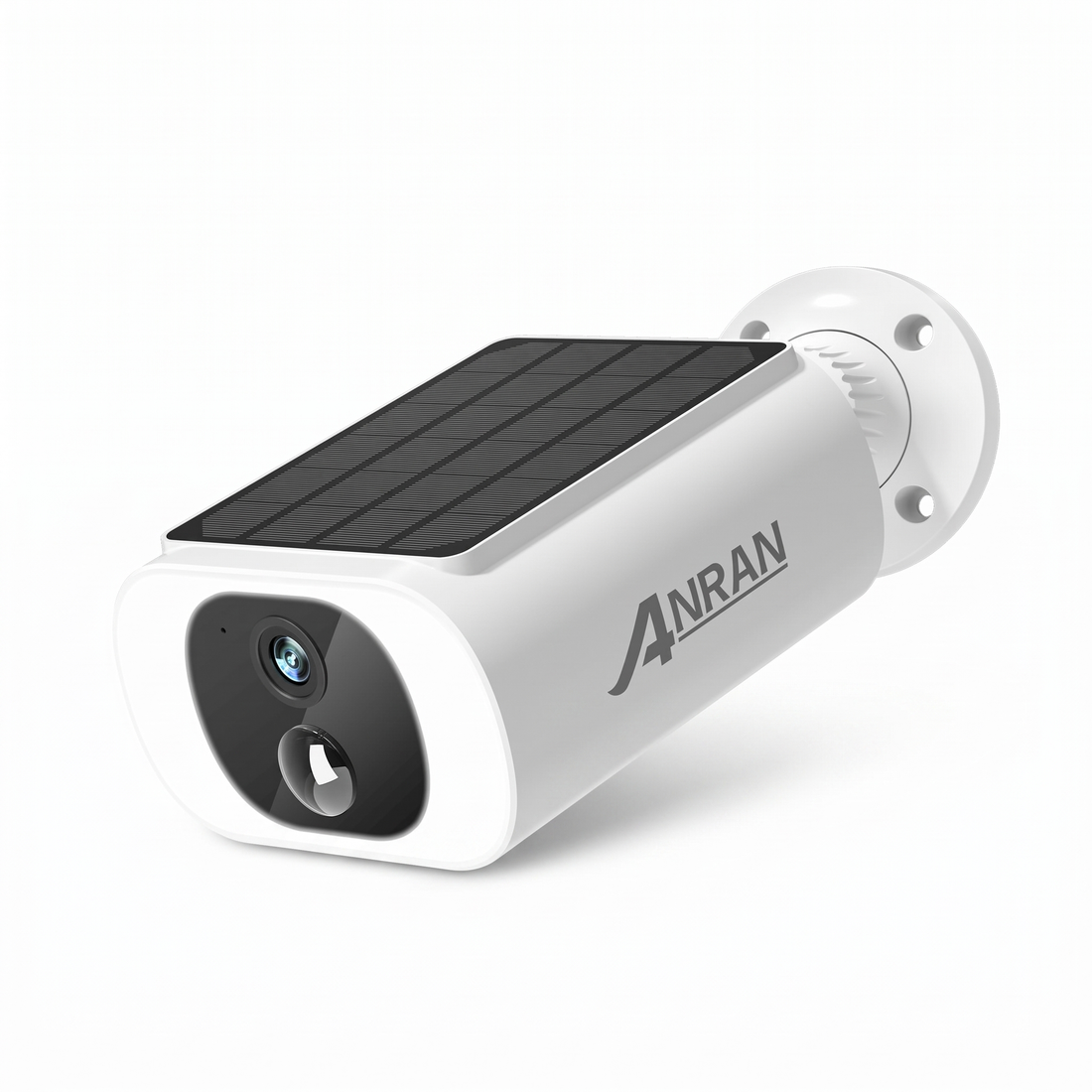 2K solar security camera with floodlight on a plain white background