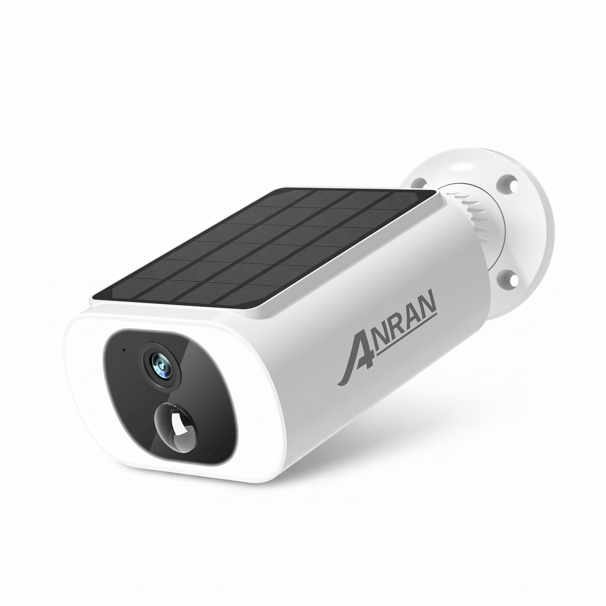 2K solar security camera with floodlight on a plain white background