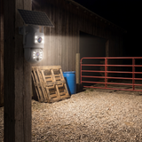 The camera lighting a farmyard in full colour after dark