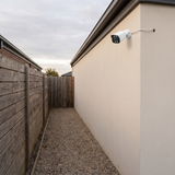 The bullet camera covering the length of a side boundary from one position