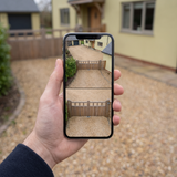 A phone showing the camera's wide view and close view at the same time
